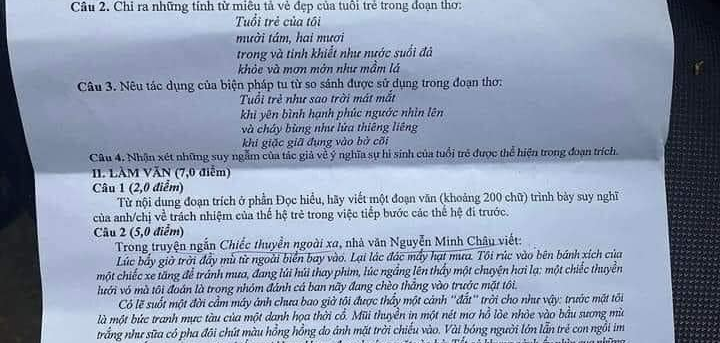 Đề thi môn Văn THPT Quốc gia năm 2022 chính thức (+ gợi ý đáp án)