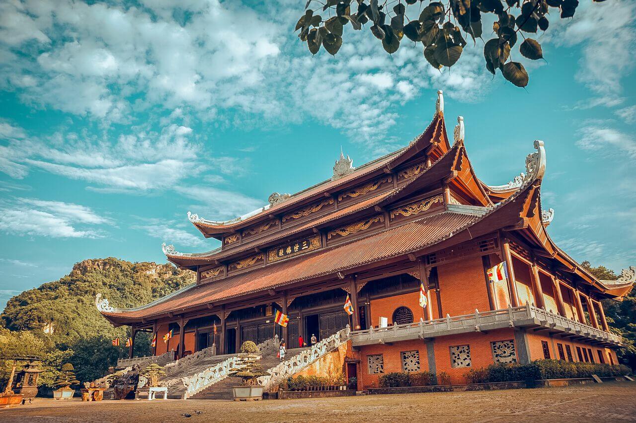 A temple at Bai Dinh Pagoda temple complex in Ninh Binh