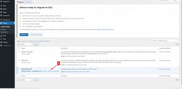 cài đặt Really Simple SSL