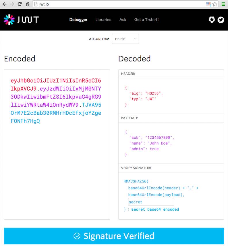 Su dung jwt.io check JWT