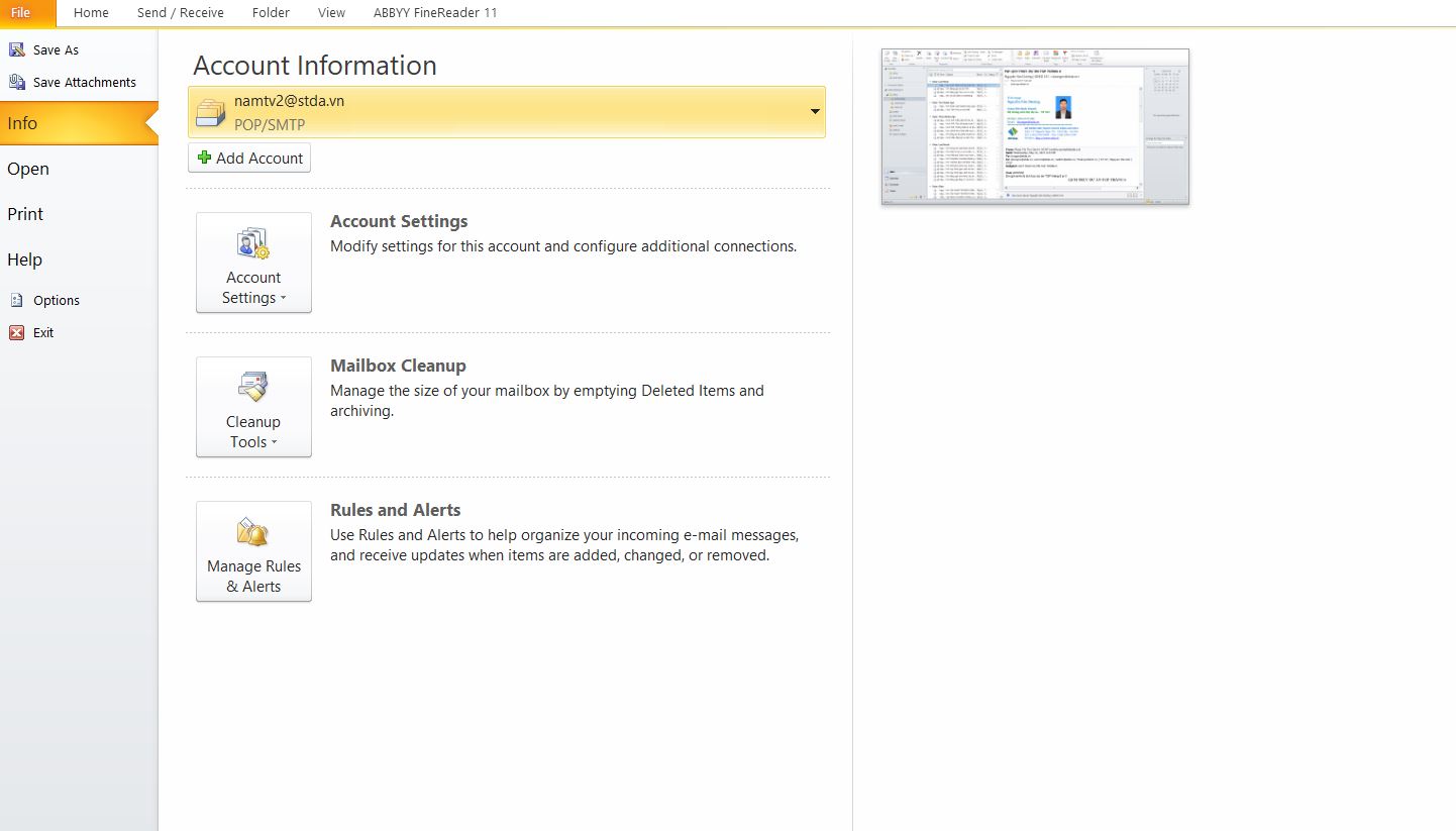Thêm tài khoản email