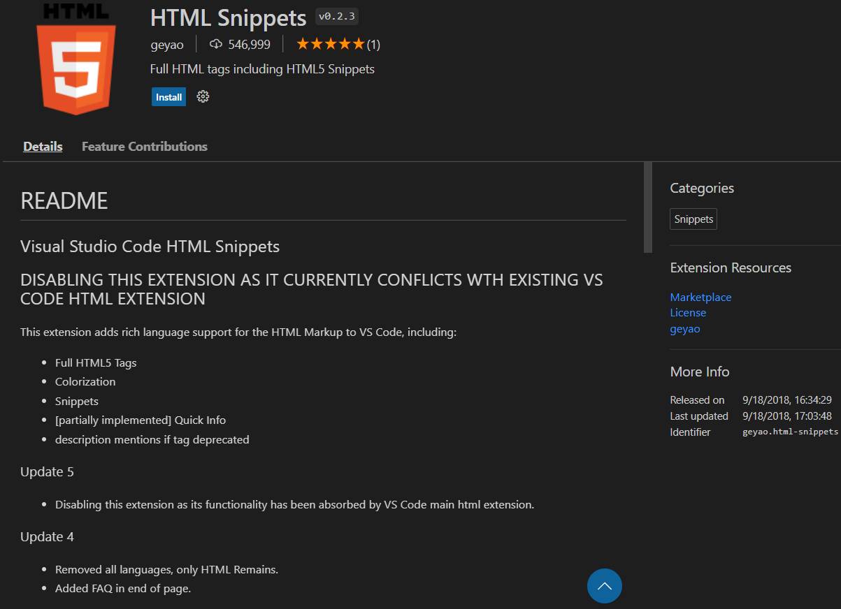 HTML Snippets