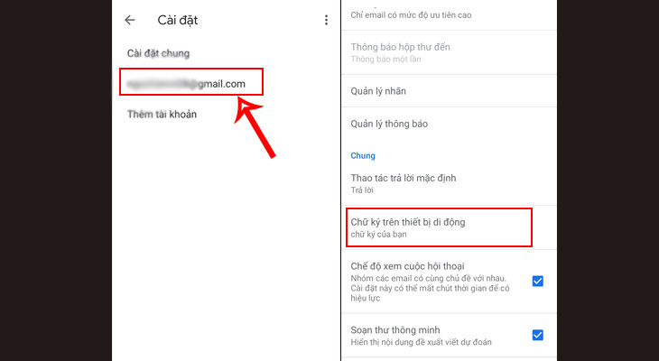 Hướng dẫn tạo chữ ký Gmail trên Android bước 2