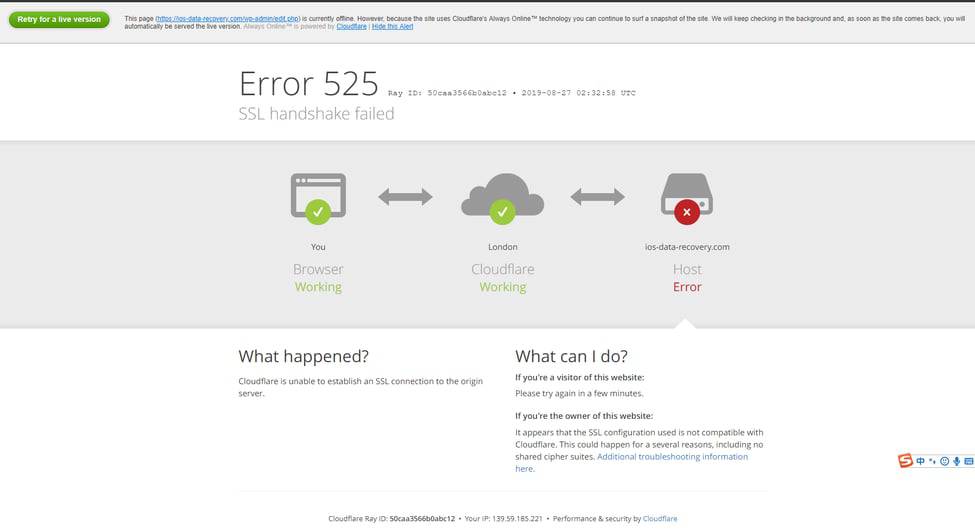 SSL Handshake Failed tren cloudflare