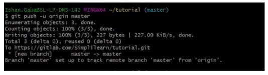 Sử dụng lệnh: “git push -u origin master”