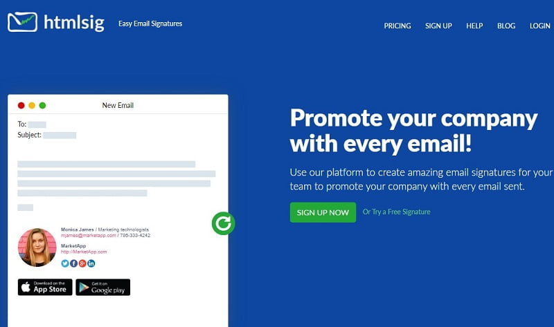 tạo chữ ký email chuyên nghiệp với HTMLSig bước 1