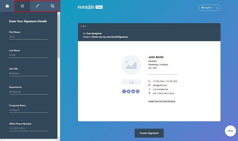 tạo chữ ký email chuyên nghiệp với Hubspot bước 3
