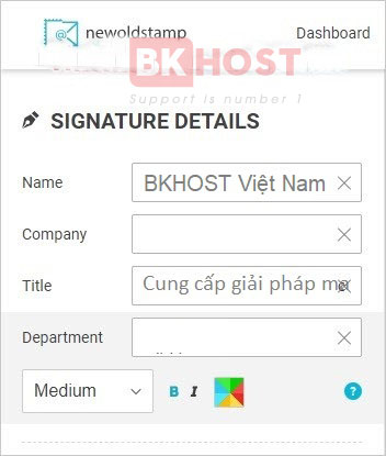 tạo chữ ký email chuyên nghiệp với Newoldstamp bước 1