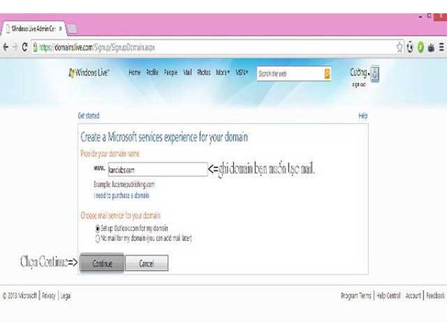 add domain cần lọc mail