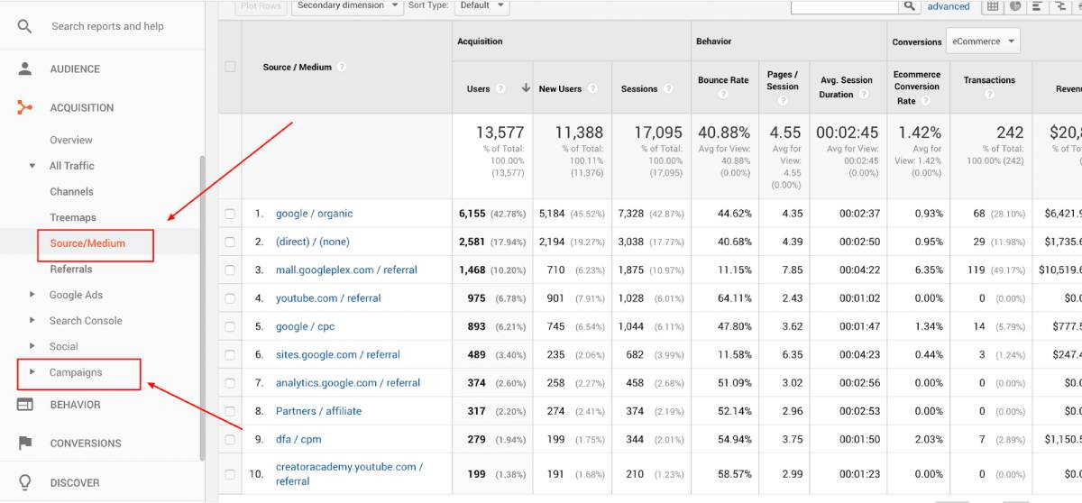 Cach xem hieu suat ma UTM trong Google Analytics