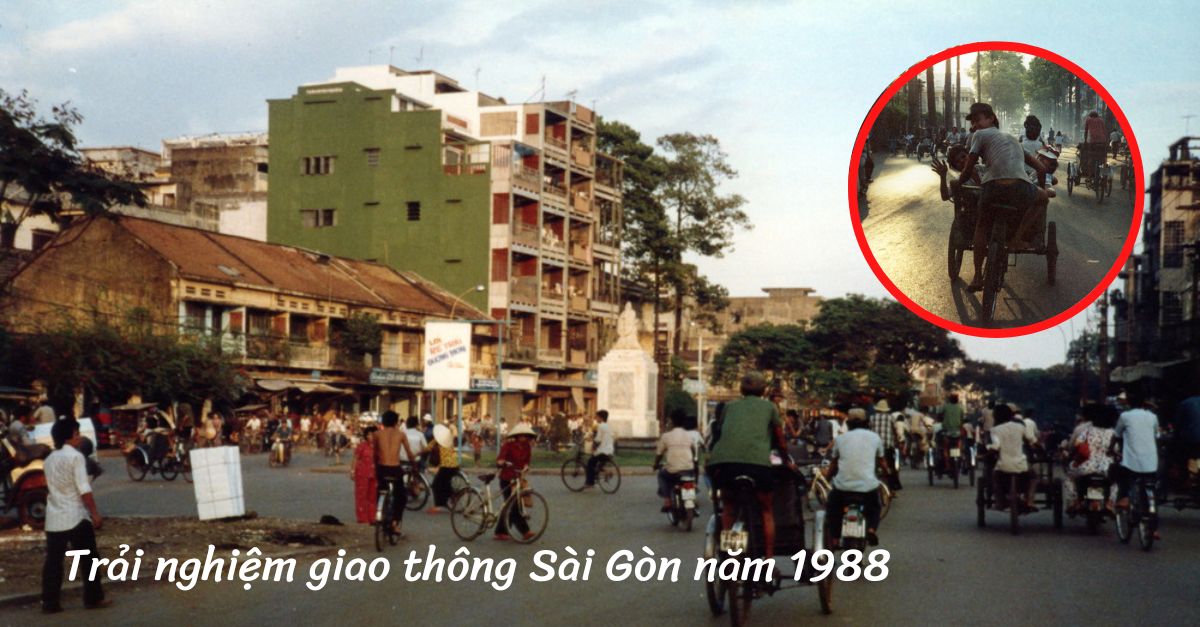 Bức tranh giao thông cực thú vị ở TP. HCM năm 1988: Toàn xe đạp, xích lô, xe máy là hàng hiếm