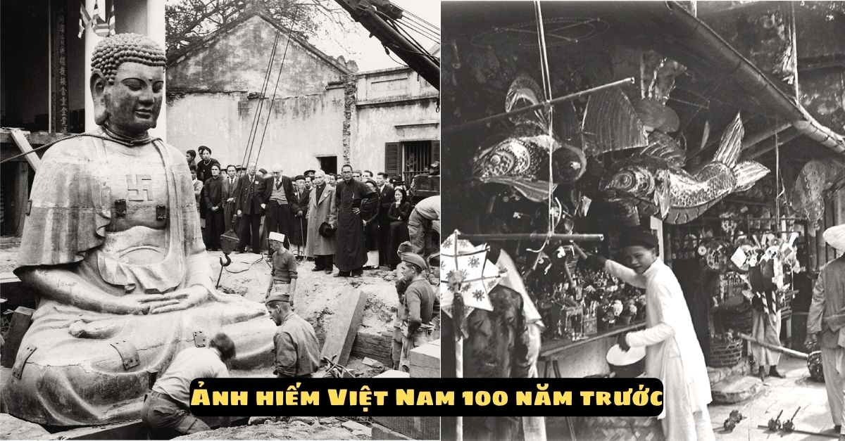 Bộ ảnh lần đầu được công bố về Việt Nam 100 năm trước: Di dời tượng Phật nặng 9 tấn, vịnh Hạ Long thủa còn hoang sơ