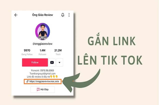 Cách để link Facebook, gắn link Instagram, Youtube trên TikTok cực đơn giản