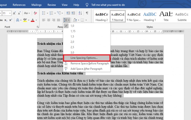 Mẹo chỉnh khoảng cách giữa các đoạn văn trong Word