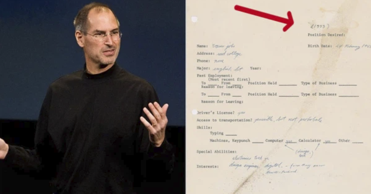 Đơn xin việc của Steve Jobs thời còn là “chiếc chiếu mới” được bán với mức giá không tưởng