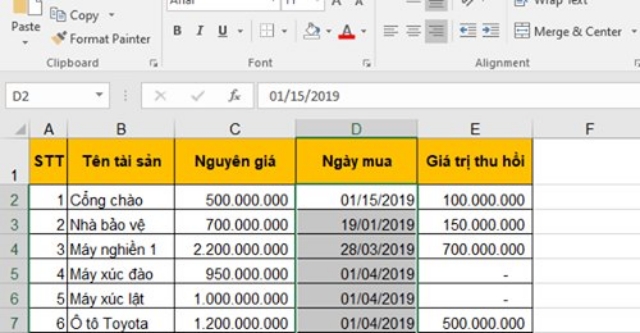 Khắc phục nhanh lỗi sai định dạng ngày tháng trong Excel