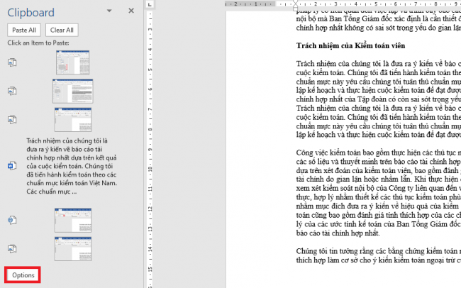 Cách sử dụng công cụ hỗ trợ sao chép Clipboard trong Microsoft Word