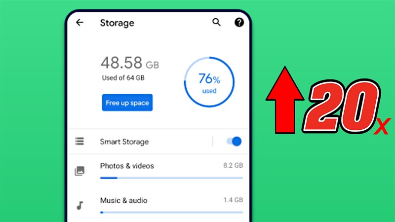 Cách tăng dung lượng trên điện thoại lên gấp hơn 20 lần hoàn toàn miễn phí