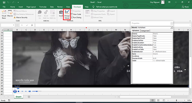 Hướng dẫn cách chèn file video, file nhạc vào Excel