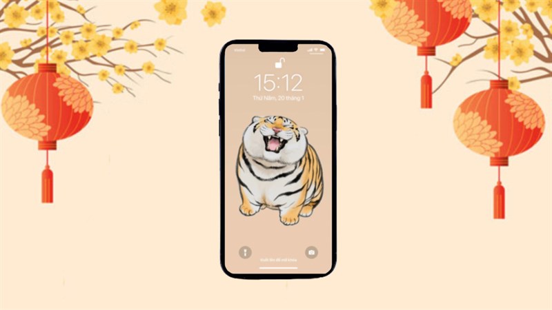 Mang không khí rộn ràng Tết con hổ 2022 về màn hình smartphone của bạn với cách tải hình nền hổ cute này nhé!