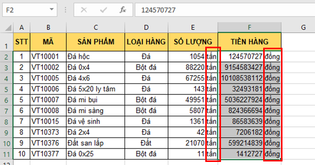 Mẹo thêm đơn vị tính vào sau giá trị trong ô Excel dễ dàng