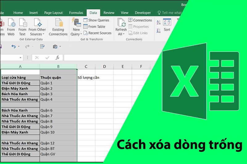 3 cách xóa toàn bộ dòng trống trong Excel nhanh, hiệu quả