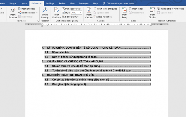 Hướng dẫn cách tạo mục lục tự động cho tài liệu Word