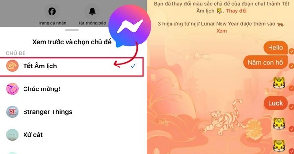 Messenger vừa update thêm theme “hổ vàng” cho năm nay, check xem tài khoản của bạn đã có chưa?