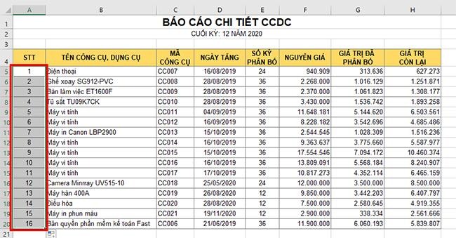 Vài cách đánh số thứ tự trong Excel cực nhanh và đơn giản