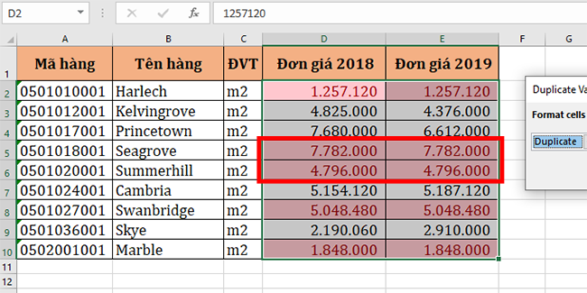 Cách “bắt” Excel tự động tô màu các ô dữ liệu trùng nhau